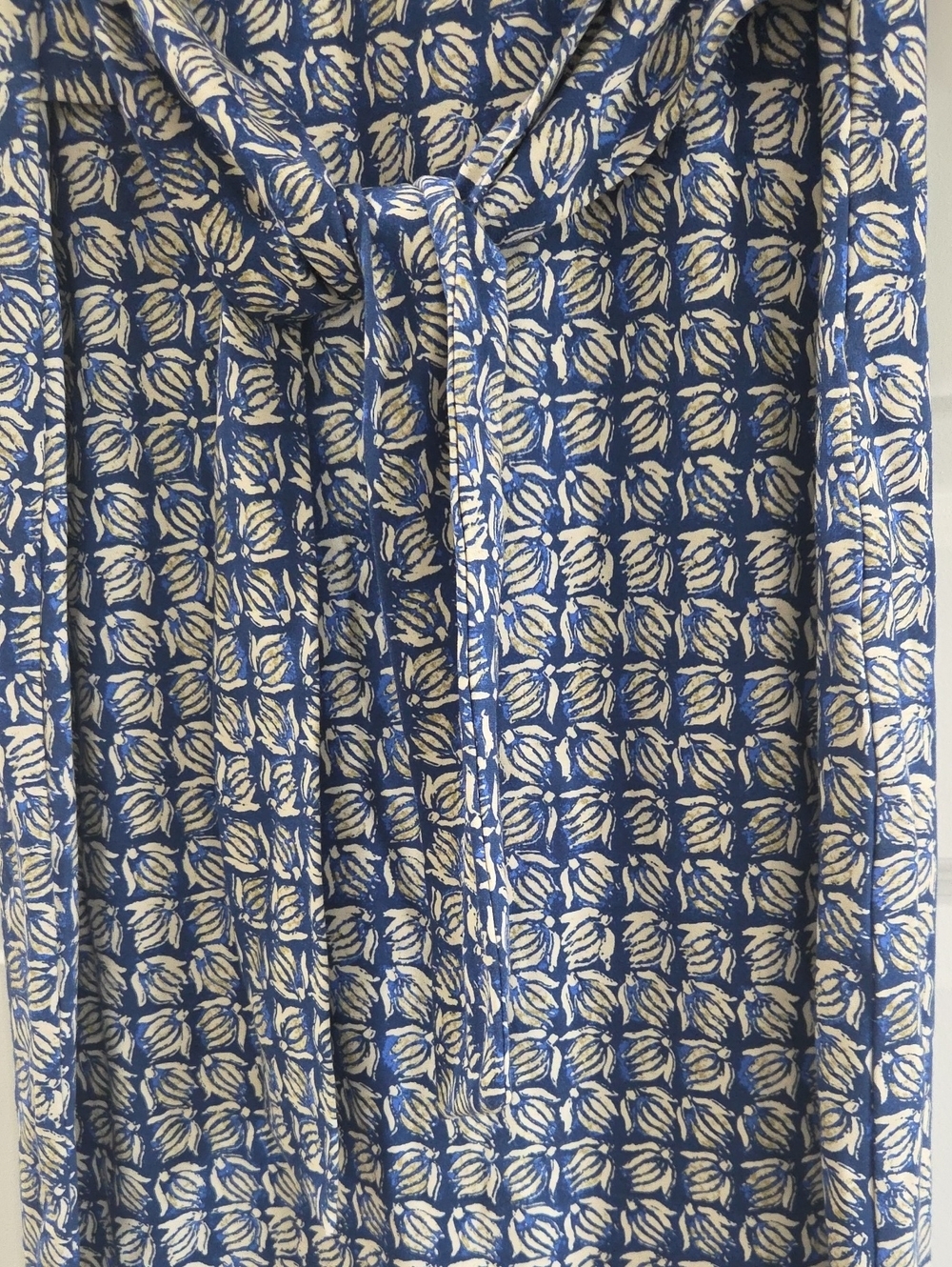 J.McLaughlin Catalina Stretch Tie Waist Dress Blue Print Extra Small XS - Picture 10 of 13